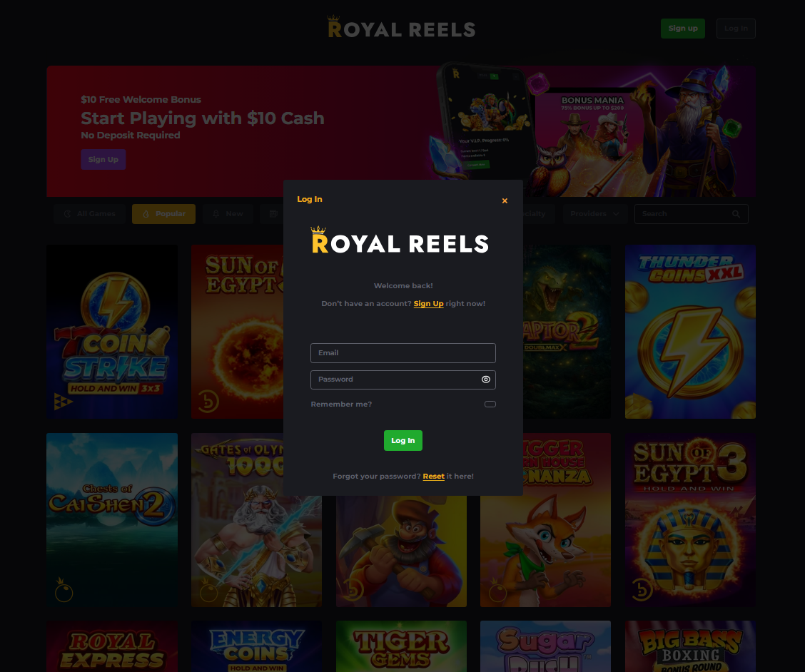 Royal Reels Login Australia